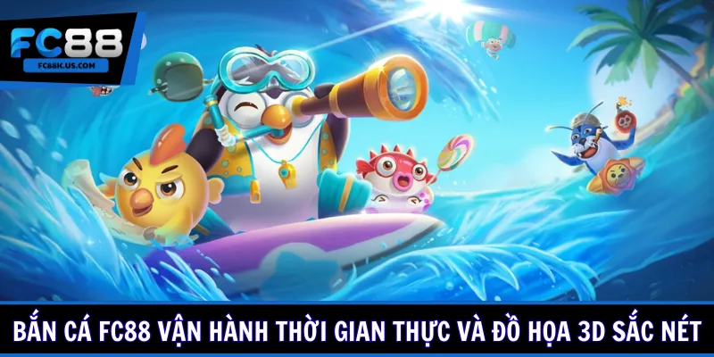 Bắn cá FC88 vận hành thời gian thực và đồ họa 3D sắc nét